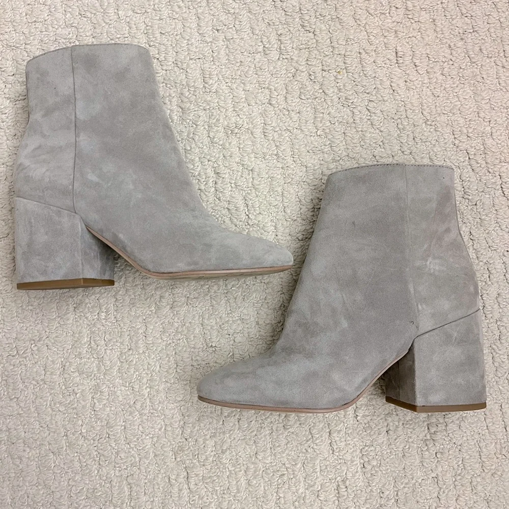 Sam Edelman Gray Suede Booties - Picture 1 of 3